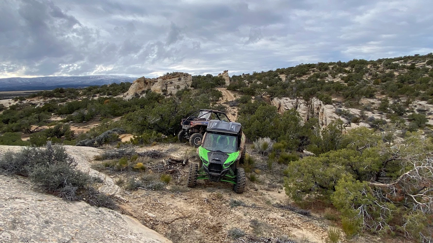 Extreme trail on backcountry UTV tour near Vernal Utah