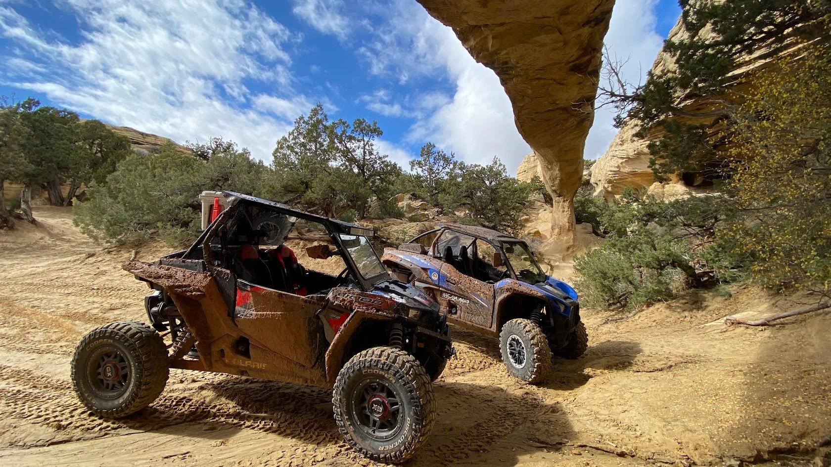 Natural rock arch on guided UTV tour near Vernal Utah