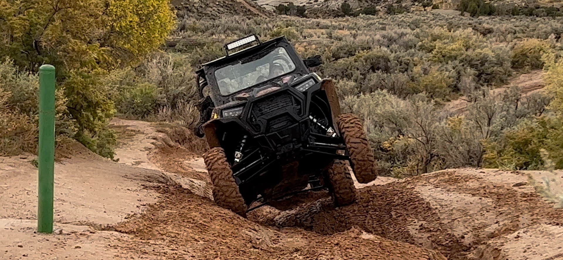 Extreme trail on backcountry UTV tour near Vernal Utah