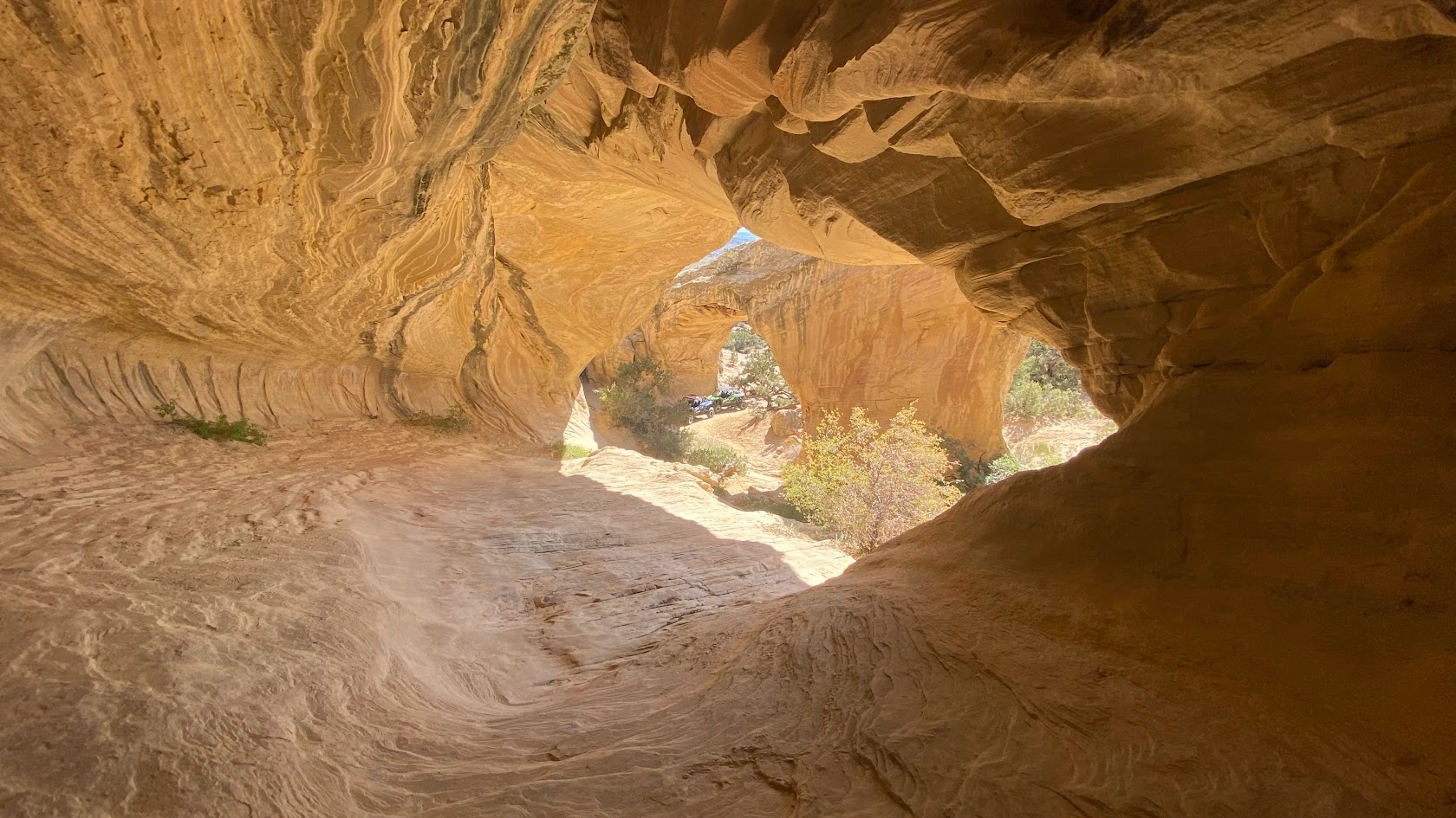 Cave exploration on Adventure Tours Vernal backcountry tour