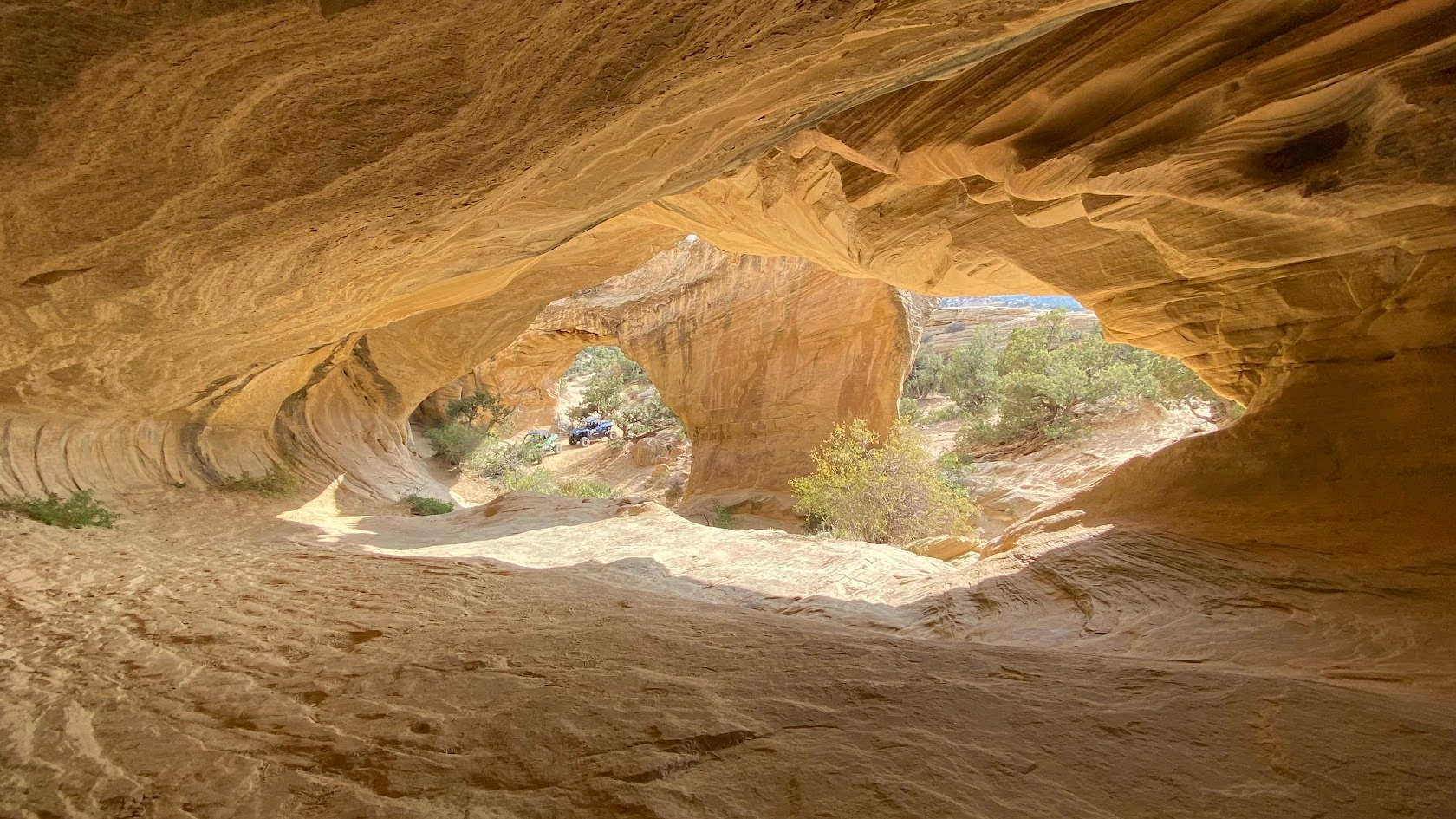 Cave exploration on Adventure Tours Vernal backcountry tour