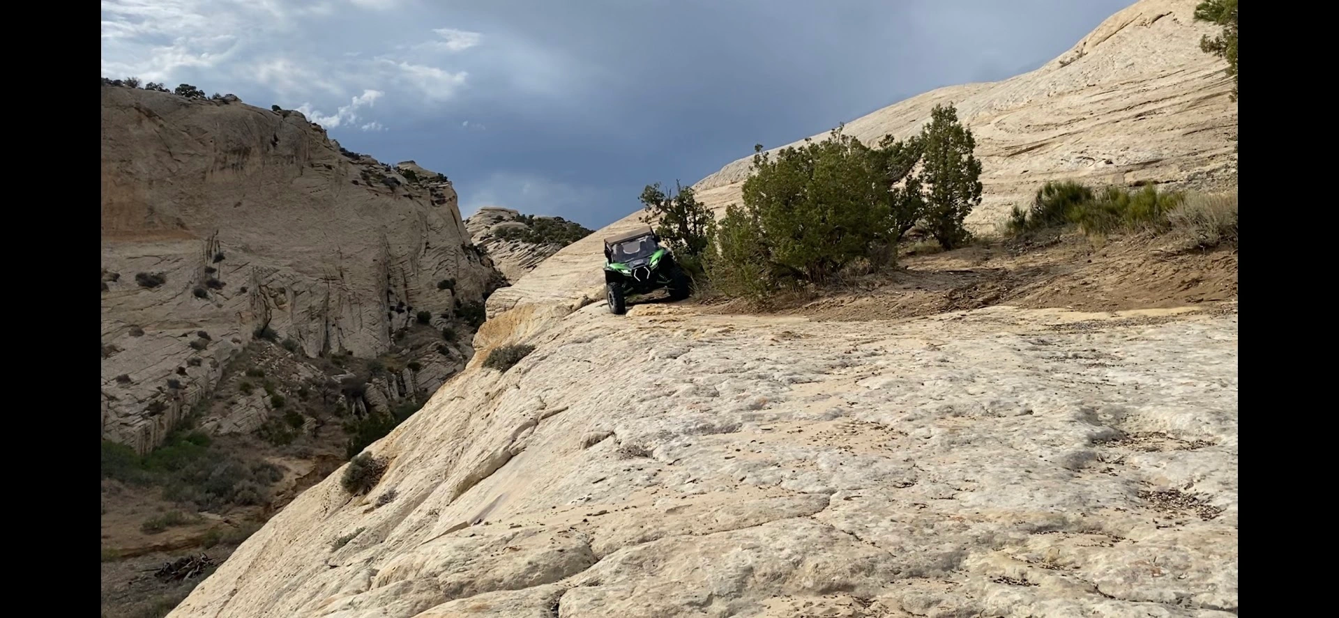 Trail riding through Utah backcountry on Kawasaki KRX 1000